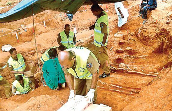 Nearly 200 skeletons unearthed: clear sings of torture ( Photo- Ceylon Today)