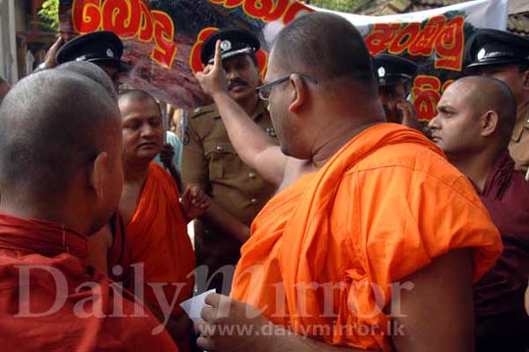 Monk protest East heritage 1