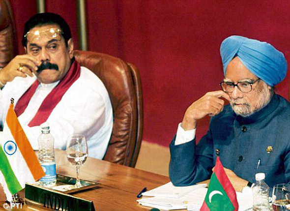 President Rajapaksa & Prime Minister Manmohan Singh-file pic- via PTI