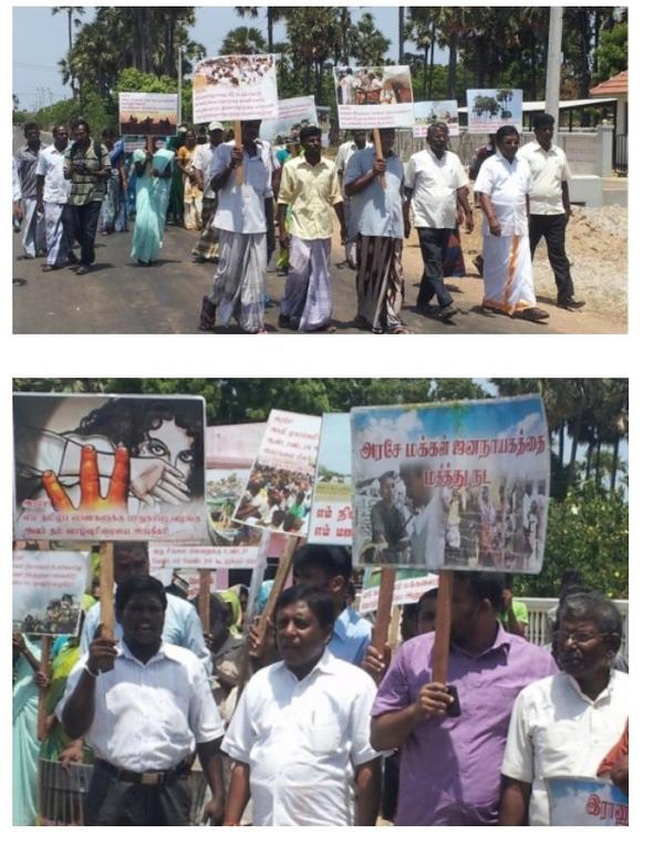 දූෂකයින් අත්අඩංගුවට ගන්නා ලෙස බල කරමින් එම ප්රදේශයේදී පැවත් වූ විරෝධතාවයක්